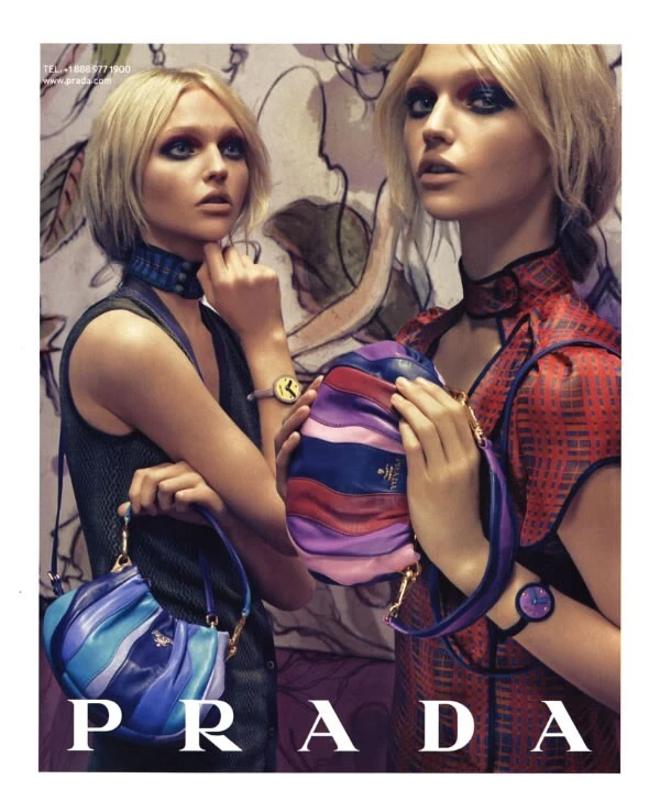 2008 Prada Steven Meisel James Jean Sasha Pivovarova 1 pagina RIVISTA ANNUNCIO