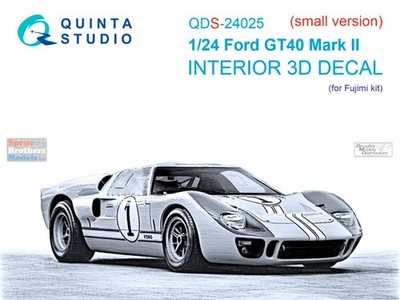 QTSQDS24025 1:24 Quinta Studio 3D Decal - Ford GT40 Mark II (FUJ kit) Small