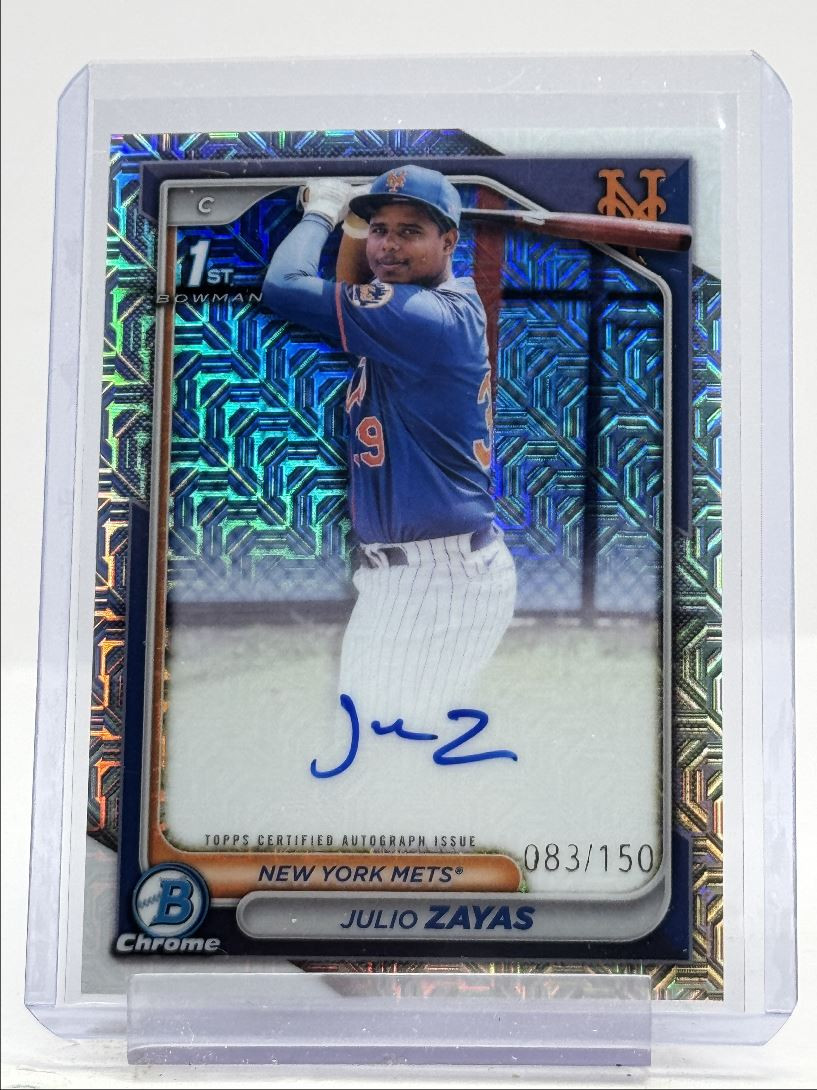JULIO ZAYAS 2024 BOWMAN CHROME 1ST HTA CHOICE AUTOGRAPH AUTO /150 Q3367