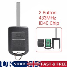 433MHz Remote Key Fob For Vauxhall Opel Corsa C Meriva Combo VAN Tigra 2 Button
