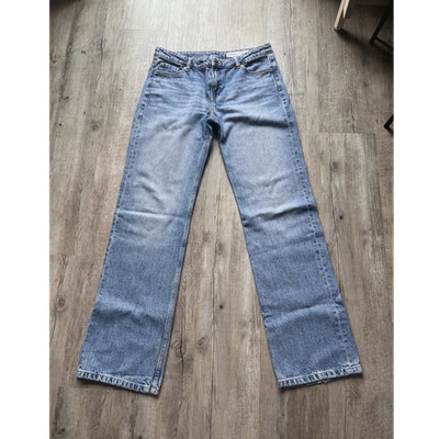 Bershka Damen Jeans Gerade Blau Gr. 40 Schrittl. 70 cm Five-Pocket Denim