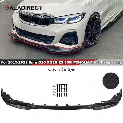 Carbon Fiber Style Front Lip for 2019-2022 BMW G20 3 SERIES 330i/M340i w/M Sport