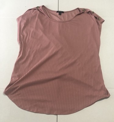 Expresso Sz XL Women s Pink Button Shoulder Knit Top EGS50C26