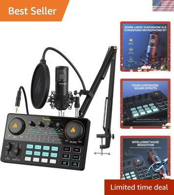 Live Streaming Podcast Equipment with Built-in Effects - 4 Devices Supported