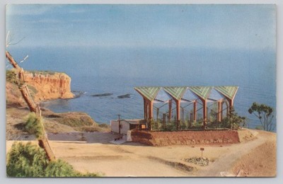 Wayfarers' Chapel by Lloyd Wright, Palos Verdes California Vintage Photochrome