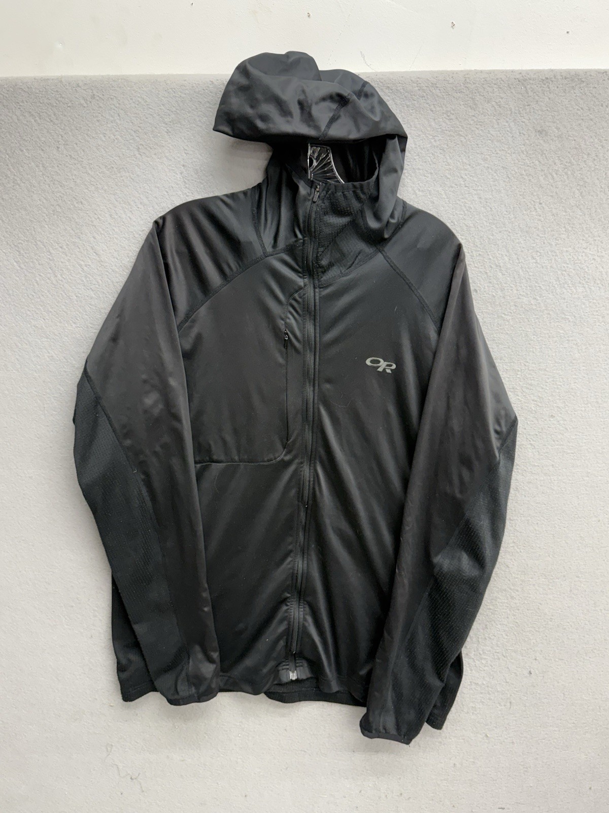 Outdoor Research Men&rsquo;s Hooded Jacket Black Full Zip Midlay