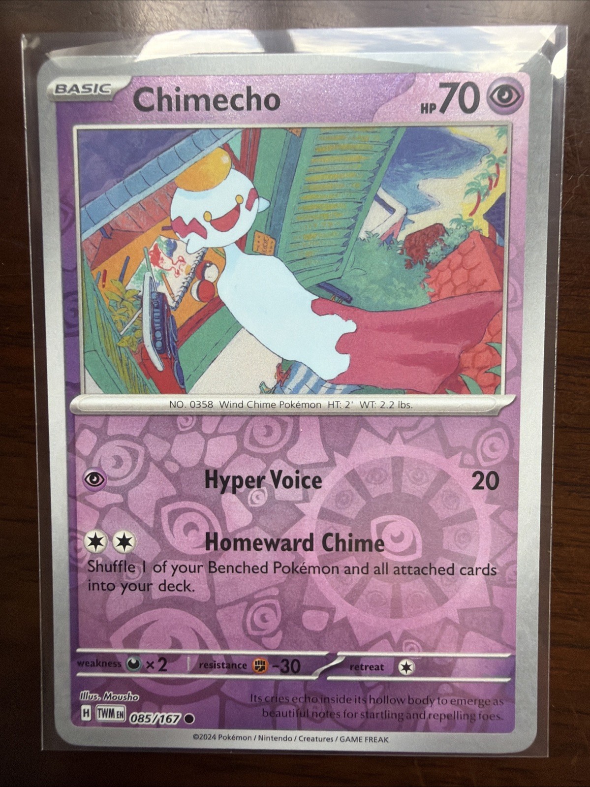 Pokemon TCG Chimecho 85/167 Twilight Masquerade SV6 Reverse Holo NM