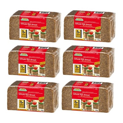 Mestemacher All Natural Whole Rye Bread, 17.6 Oz   1.1 Pound (Pack of 6)