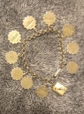 VTG Christian Bracelet 10 Commandments Mother of Pearl Bible Lords Prayer 6 3/4