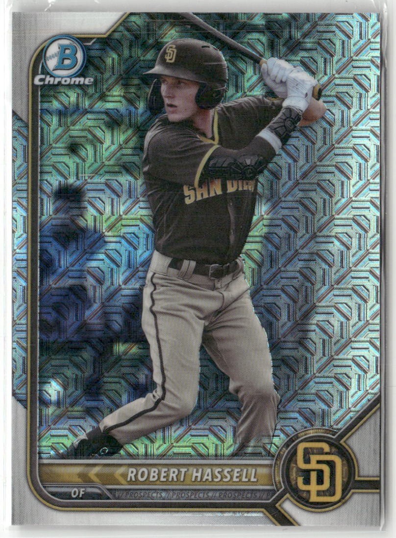 2022 Bowman Chrome #BCP-169 Robert Hassell Prospects Mojo Refractor