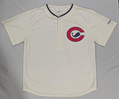 Whale C Logo Jersey Mens XL White Baseball Match Up Promotions Henley Shirt