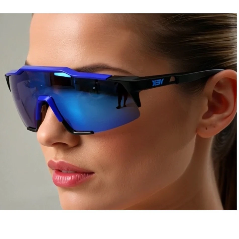 Gafas de sol para mujer audaces azules lentes espejadas rendimiento óptimo modernas de moda Activit Foto 4 de 4