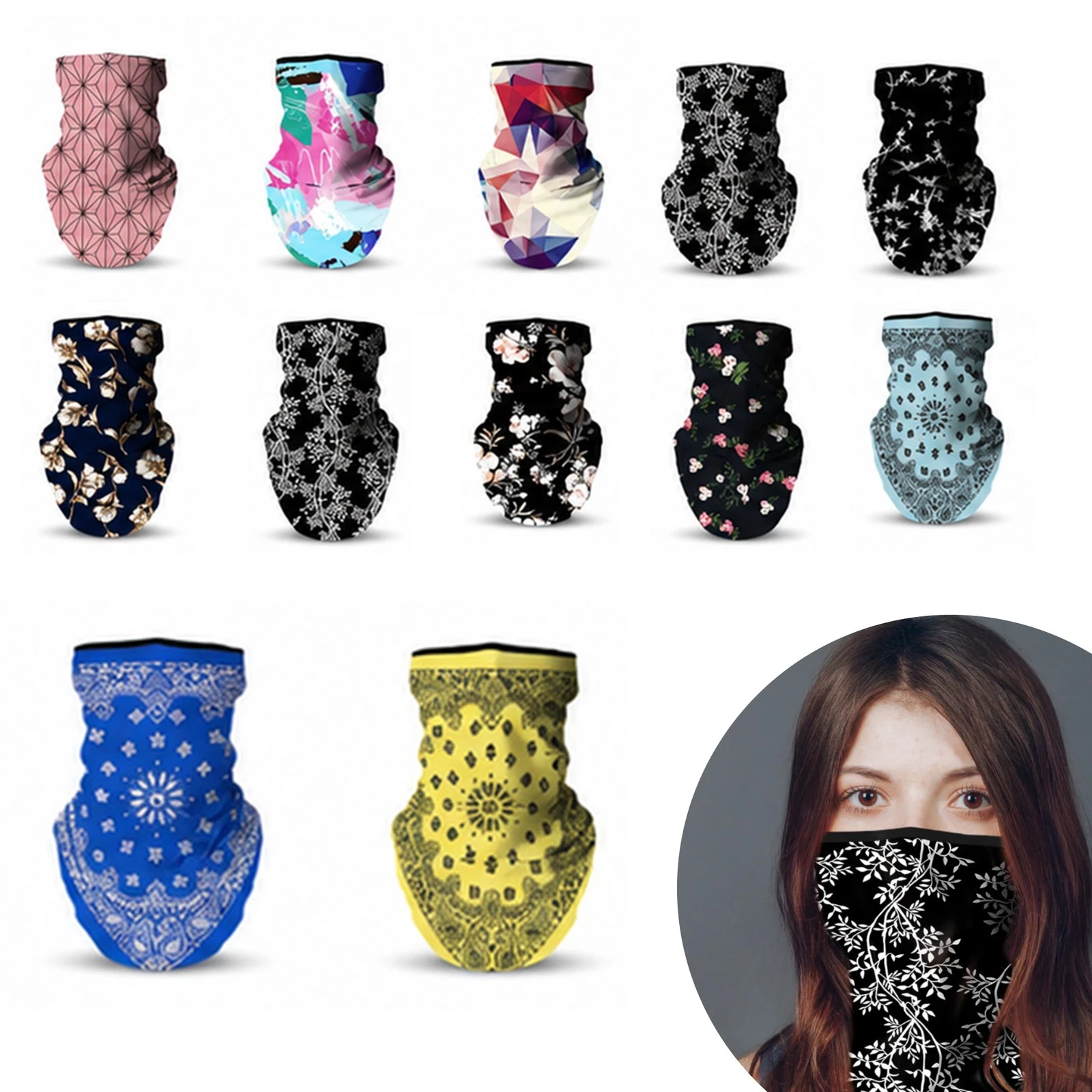 Neck Scarf Bandana Gaiter 50pcs Bulk Lot Snood Face Cover Balaclava Headwear
