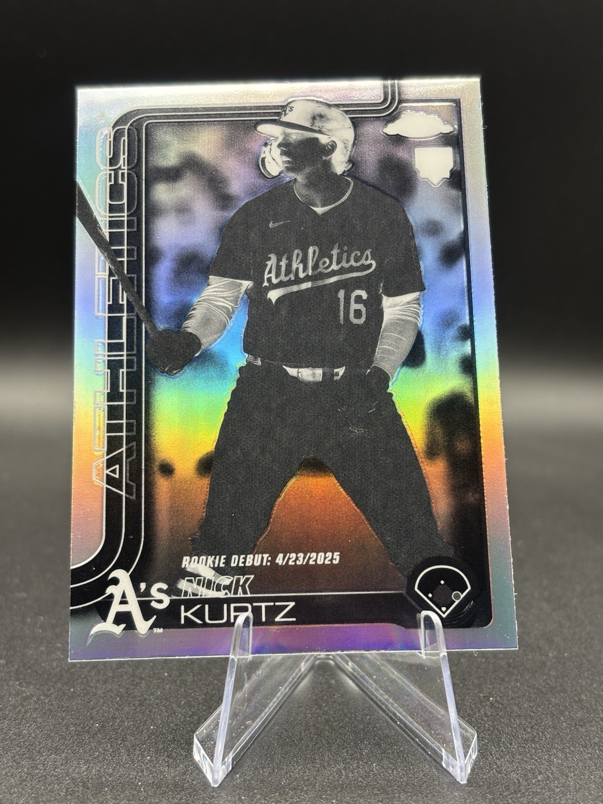 2025 Topps Chrome Update Nick Kurtz Rookie Negative Refractor USC180 MLB Debut