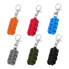 Paracord Zipper Pull, 80 mm Length for Backpacks - Cylinder (6 Pack, 6 Color)