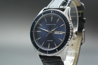 HAMILTON JAZZMASTER 腕時計 Exc+5] Hamilton Jazzmaster H375510 Quartz 41mm Blue Dial Day/Date