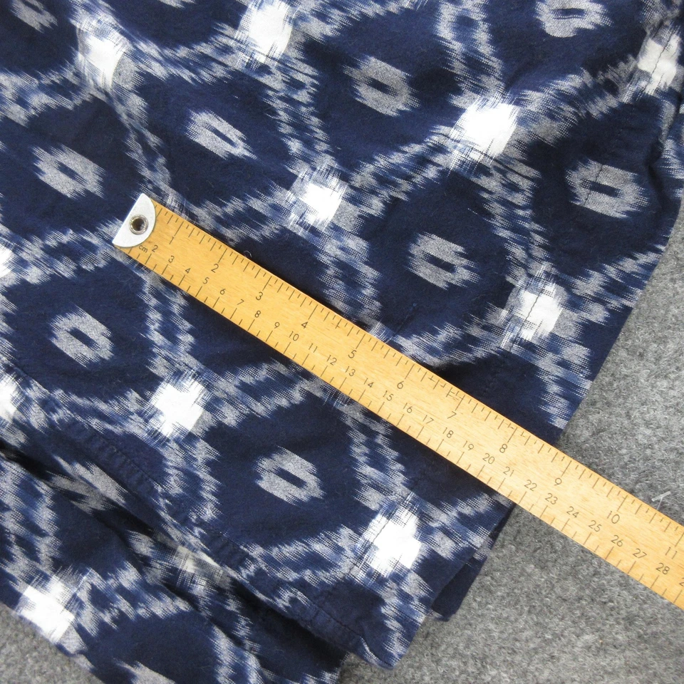 Тост платье женщин синий белый Ikat печать коротким рукавом Midi плиссированные галстук шеи богемное - Изображение 4 из 4