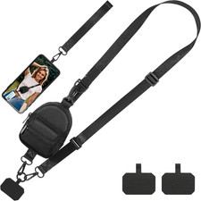 Clip and Go Strap for Phone with Wallet Crossbody, Adjustable Phone Lanyard with