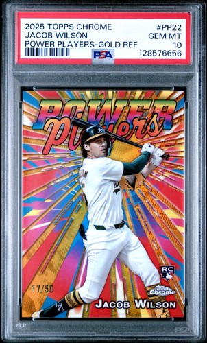 2025 Topps Chrome Jacob Wilson PP22 #50 Gold Refractor PSA 10 Rookie RC ...