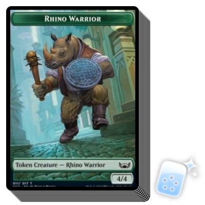 10 pcs RHINO WARRIOR TOKEN (11/17) Streets Of New Capenna SNC Magic MTG CARD