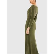 Mac Duggal Gown With Shoulder Embellishment. Olive Green Size 10 NEW Never Worn