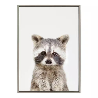 Sylvie ''Animal Studio Raccoon'' by Amy Peterson Framed Canvas Wall Art