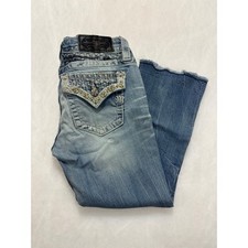 Miss Me Signature Cuffed Capri Jeans Embellished Pockets Size 27