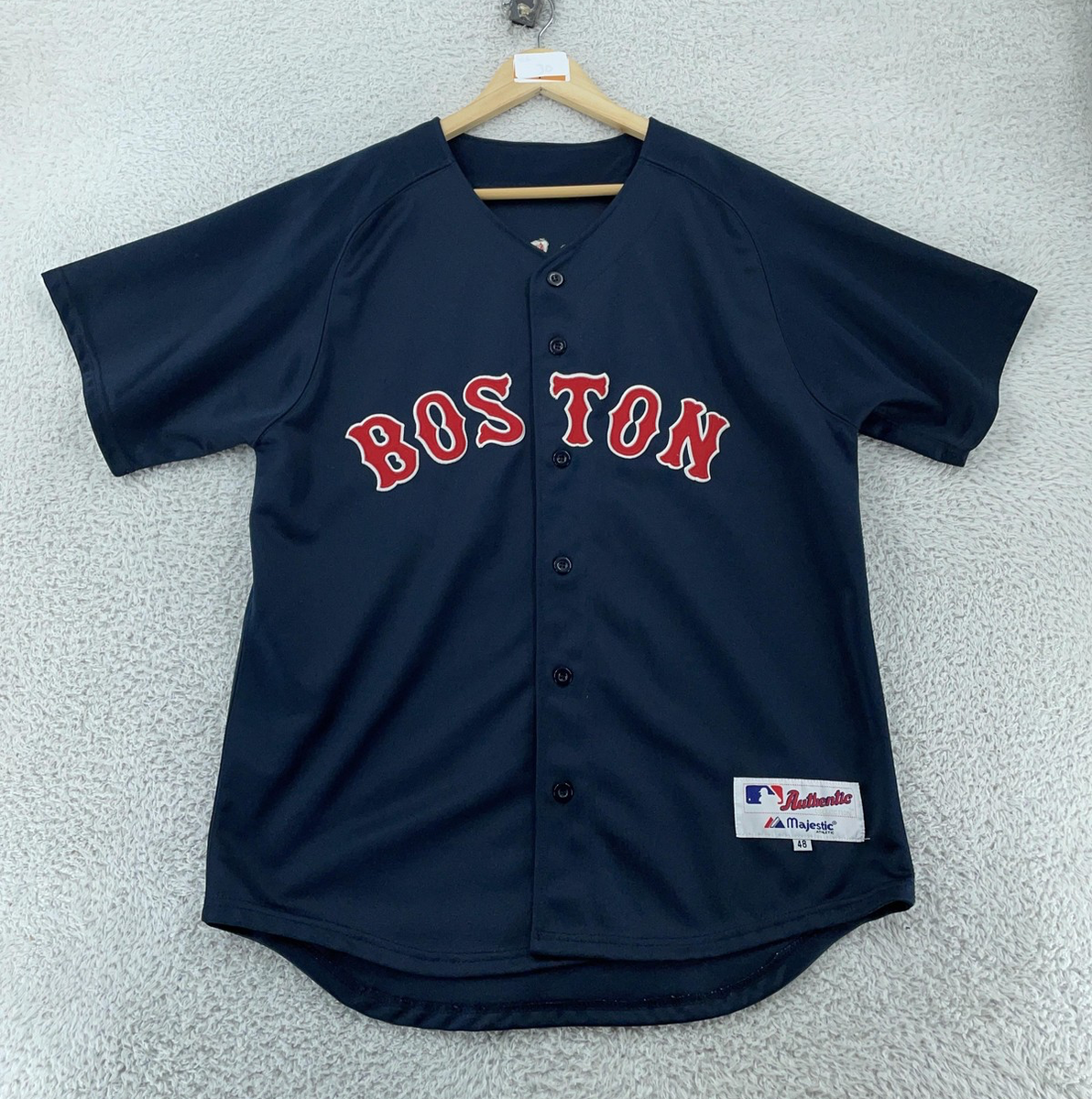 Boston Red Sox Josh Beckett #19 Majestic Jersey Mens 48 Navy MLB