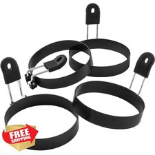 COTEY 4pk 3.5" Nonstick Egg Rings Molds English Muffin Pancake Burger