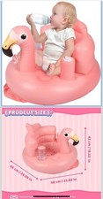 New Baby Seat Inflatable Infant, Toddler With Built in Air Pump Pink flamingo