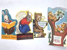 Lot of 4 UNION PACIFIC Railroad Children's Menus 1950's 60's v/g cond.
