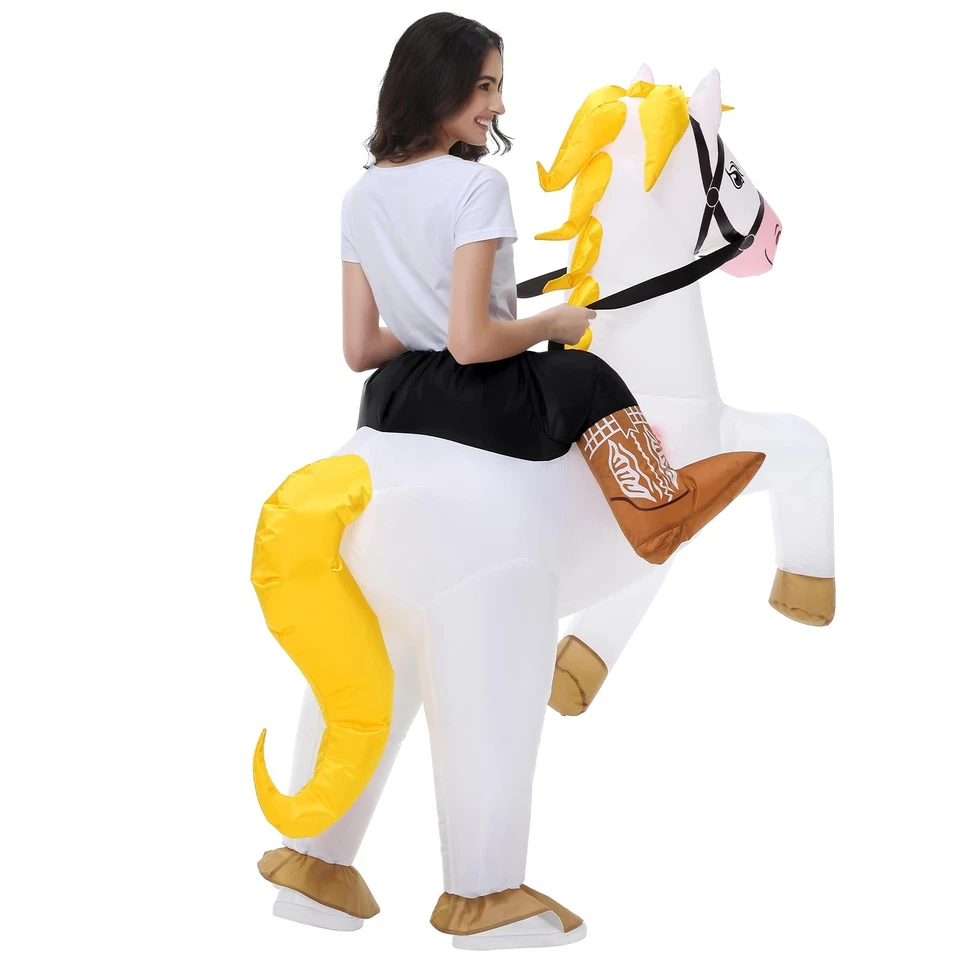 Надувная лошадь костюм взрослых Хэллоуин взорвать костюмы ездить на белой лошади... - Изображение 2 из 4