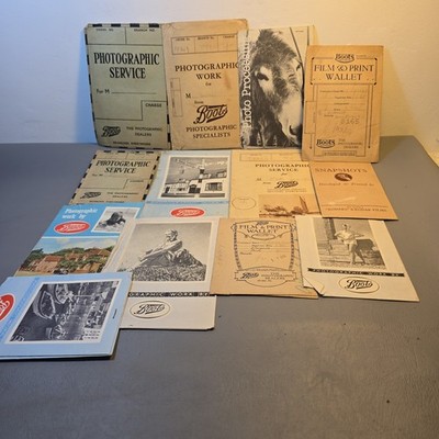 Vintage Restposten Stiefel Foto Geldbörsen Umschlag Film Druck Emphemera 1930/50