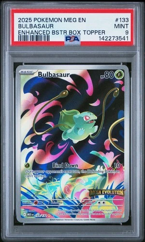 2025 POKEMON MEG EN-MEGA EVOLUTION ENHANCED BOOSTER BOX TOPPER BULBASAUR PSA 9