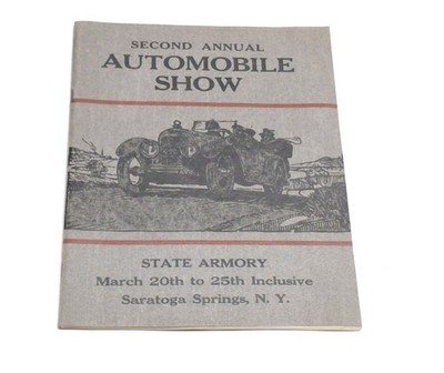 Second Annual Automobile Show Booklet State Amory Saratoga Springs NY 1922