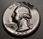 🟅 BU/UNC 1955 90% Silver Wash. 25¢ - 71-Year-Old Coin