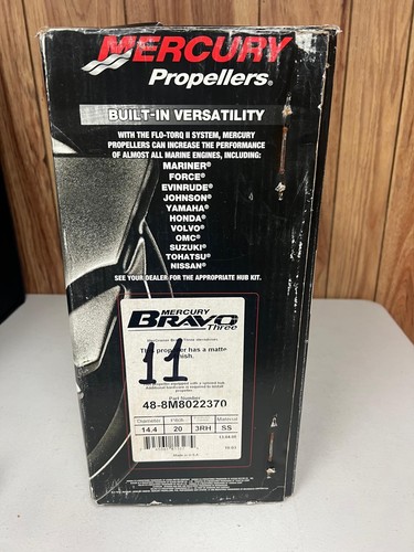 Hélice Marine Mercury Bravo III 14,4 X 20 Pas Droit – 3 Pales – Neuve Sous Emballage