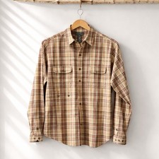 Lauren Ralph Lauren Petite Medium Plaid Snap Front Shirt Cotton Long Sleeve Top