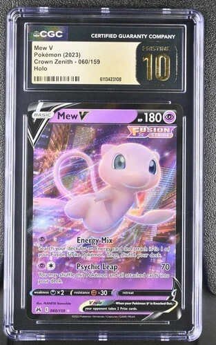 PRISTINE CGC 10 MEW V 060 CROWN ZENITH SWORD & SHIELD POKEMON