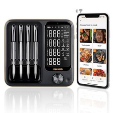 Wireless meat thermometer with 4 probes, meat thermometer digital wireless