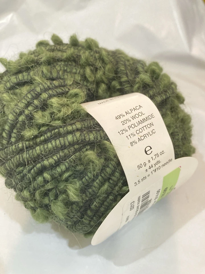 Lot of 5/ Trendsetter OTHELLO Boucle Alpaca Wool Blend Yarn - Olive #5 - Image 3 of 4