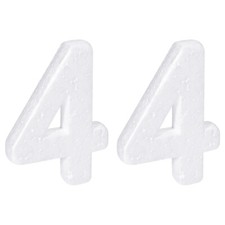 Foam Numbers 4 Numeral EPS White Polystyrene Number 100mm/4 Inch, Pack of 2