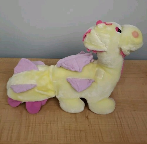 Vintage 1987 Hasbro Be Mores Plush Dragon Dinosaur Yellow Pink 70550 Transforms - Photo 15/21