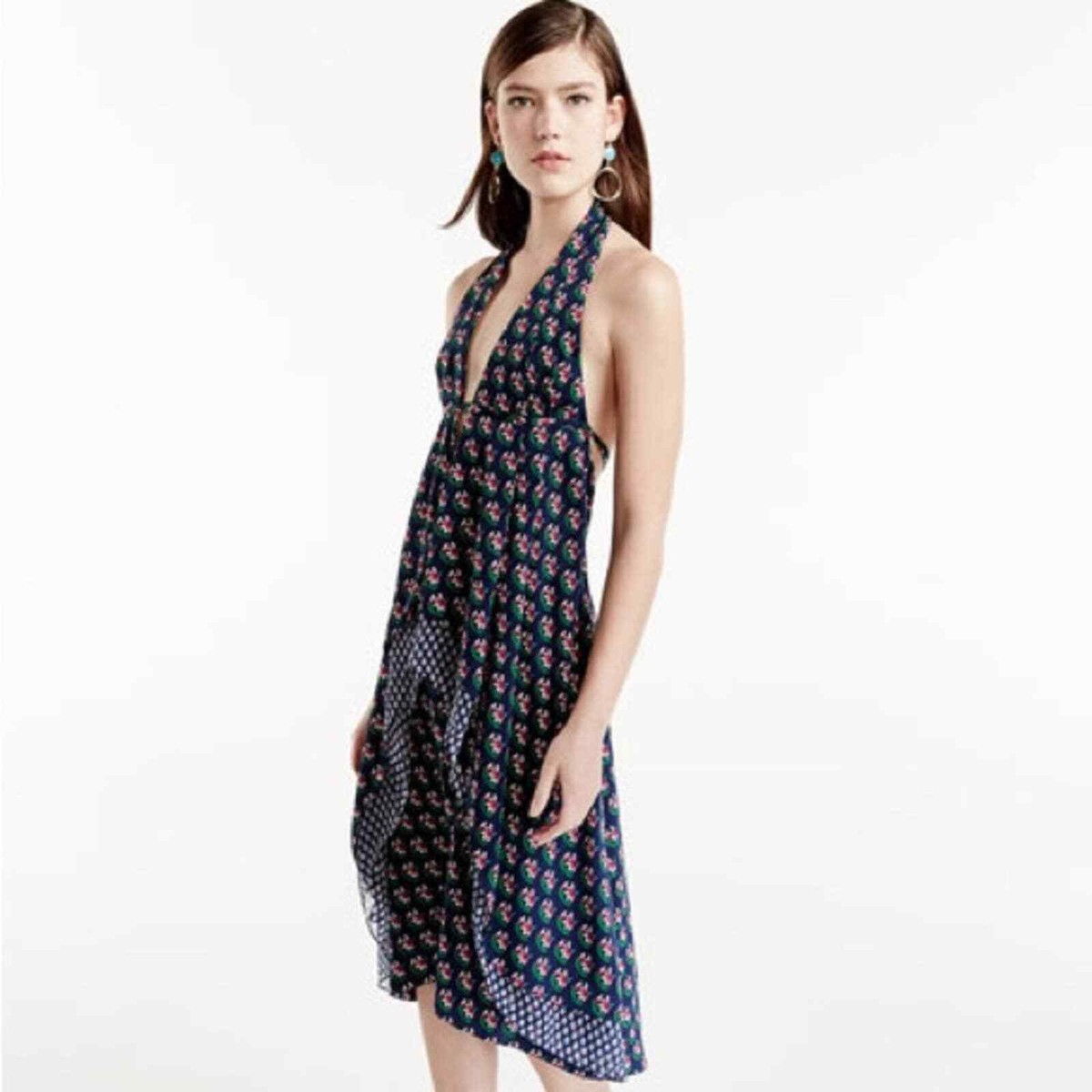 Leyland Dress in Zen Floral Midnight Diane von Furstenberg NWT 
