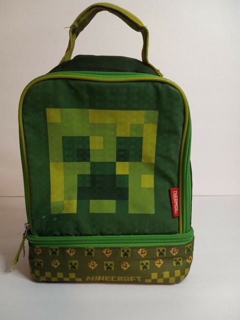Minecraft Creeper Thermos Insulated Lunch Kit Tote Bag Dual Compartment For Sale Online Ebay