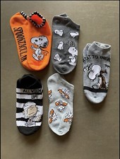 SNOOPY US Shoe Sz 4-10 HALLOWEEN HOLIDAY 5 pair no show socks multi New SNOOPY