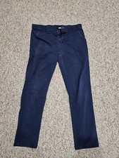Plaid and Plain Navy Men's Skinny Fit Chino Dress Pants Size 32 X 30 Stretch