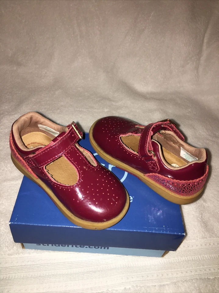 STRIDE RITE SRT NELL TODDLER 6.5 PATENT LEATHER RED PRE OWNED - Image 4 of 4