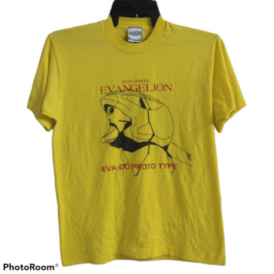 Rare 90s evangelion shirt, anime unisex classic shirt, remake yellow color QT917