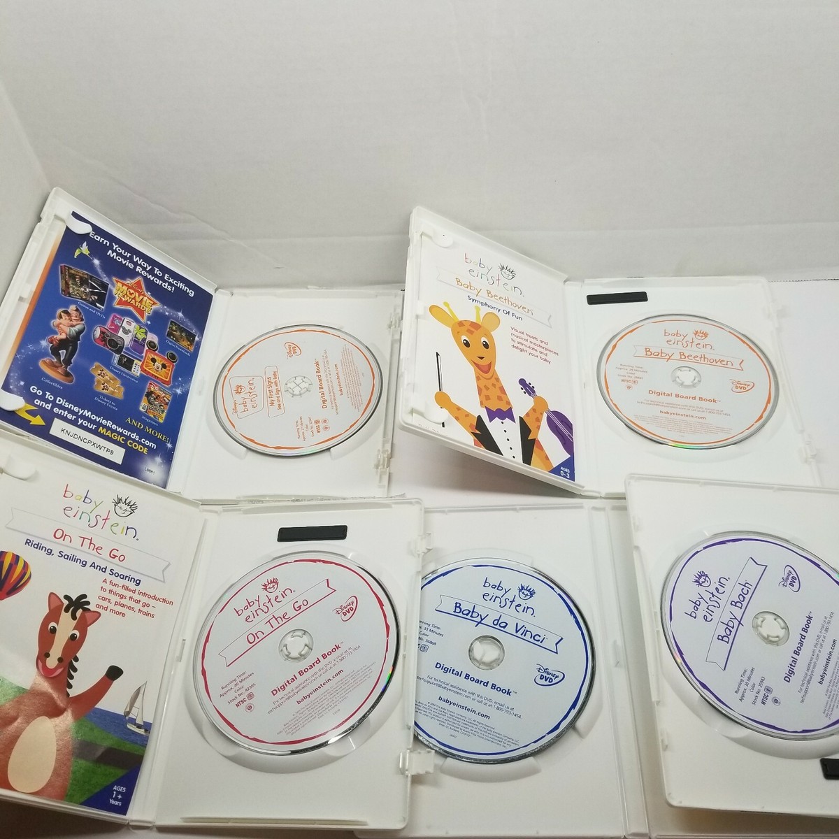 Disney Baby Einstein DVD Lot (5) Mozart Newton Beethoven Sounds